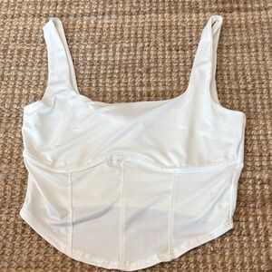 Elegant White Corset Tank Top